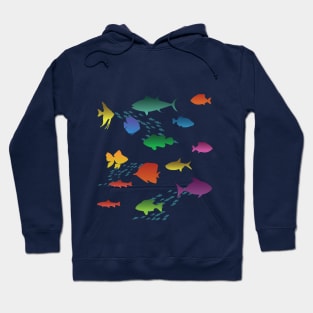 Colorful Group of Fish Underwater Hoodie